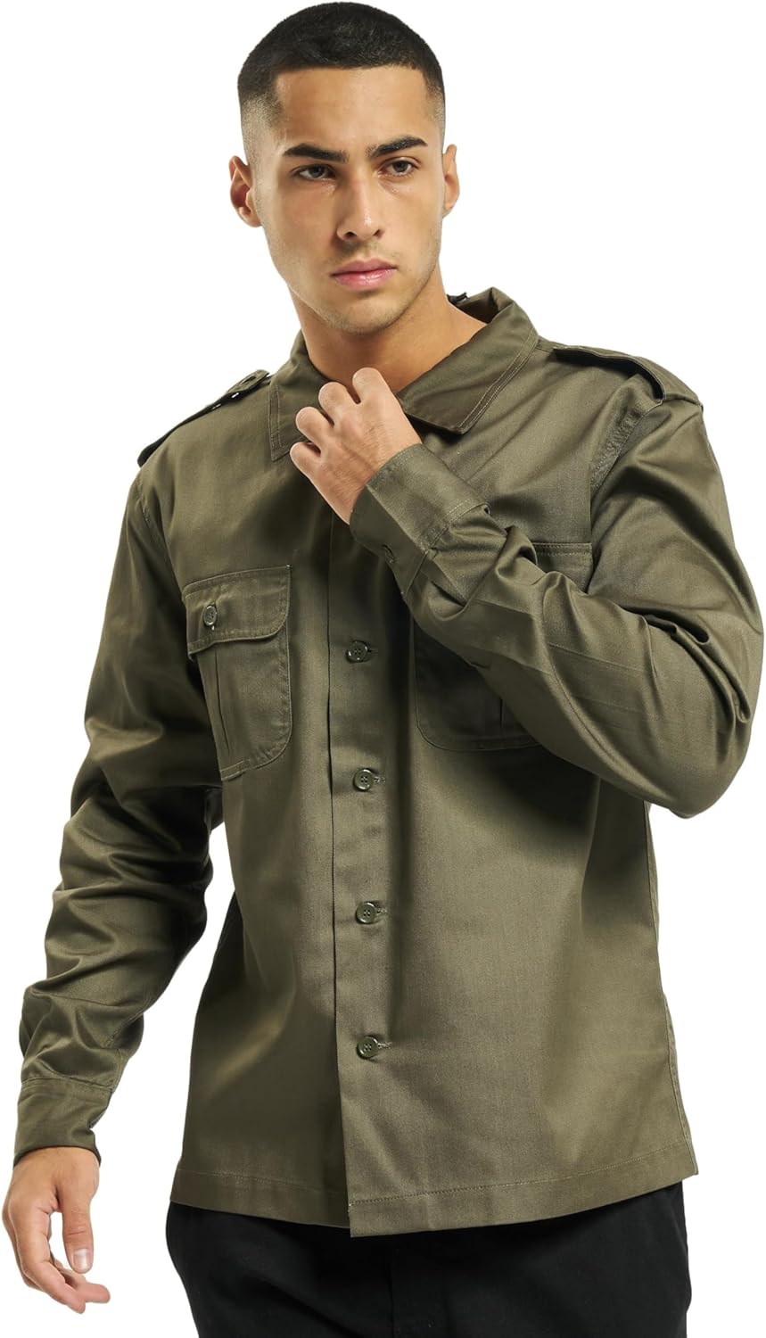 Camisa Brandit de Manga Larga en Oliva