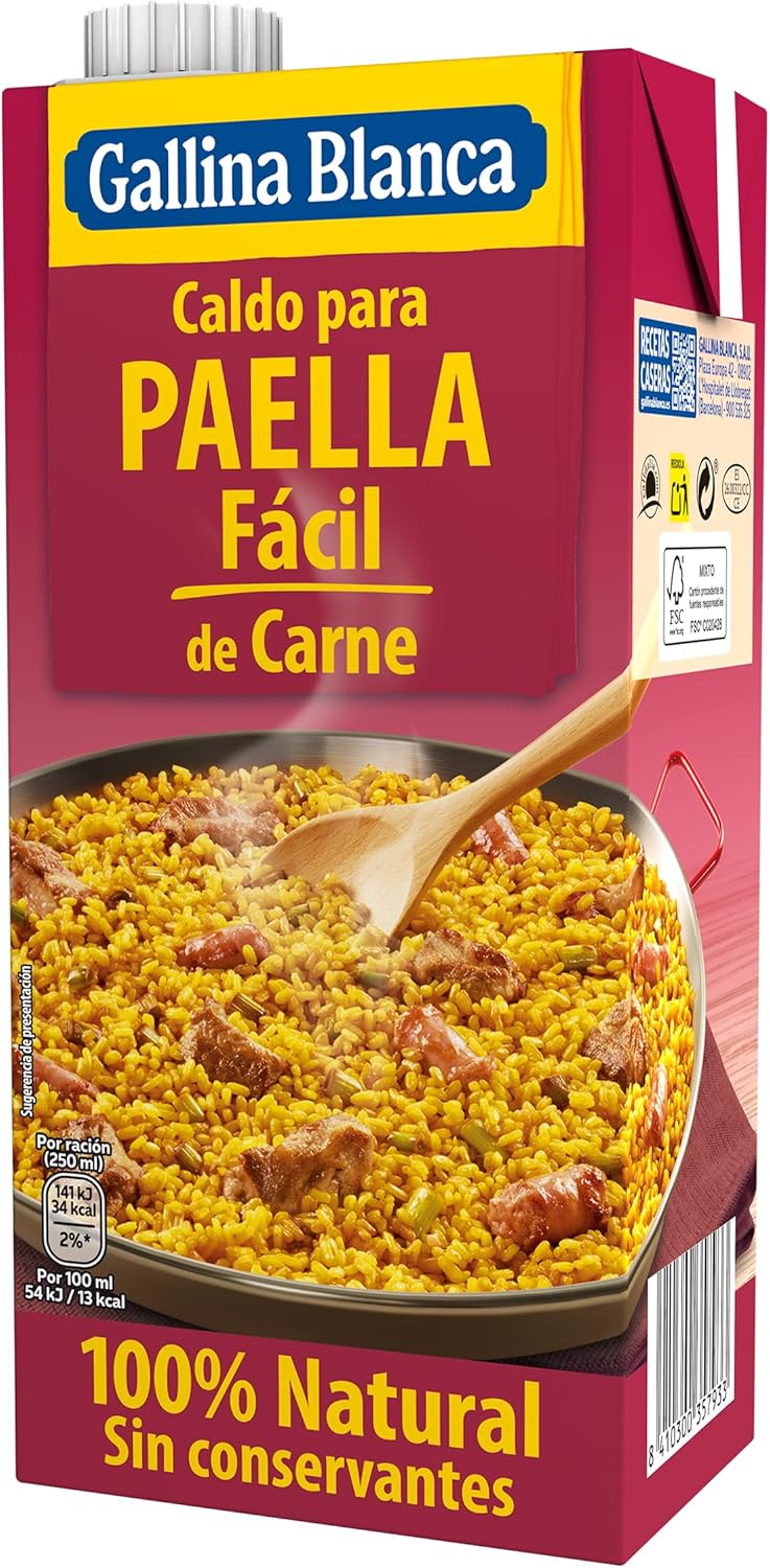 Pack de 3 Caldos de Carne Gallina Blanca para Paella 1L