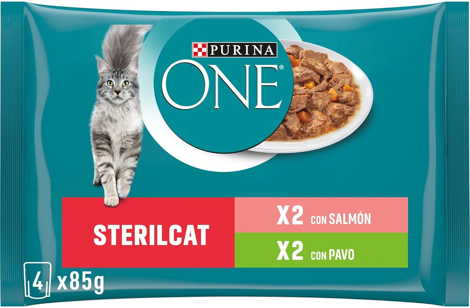 Comida Húmeda para Gatos Esterilizados - Salmón y Pavo