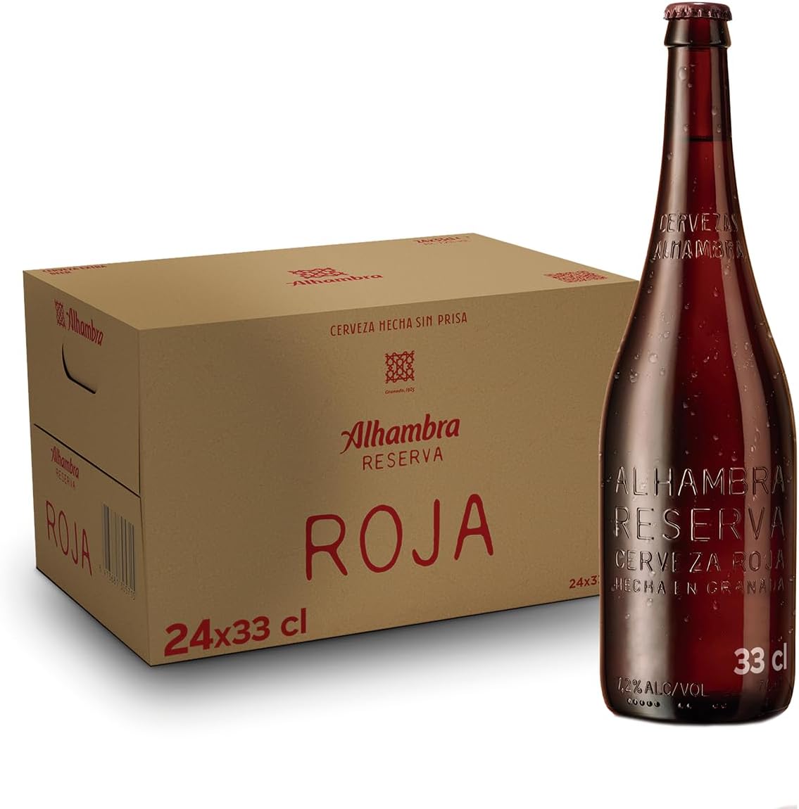 Pack de 24 Botellas de Cerveza Alhambra Reserva Roja 33cl