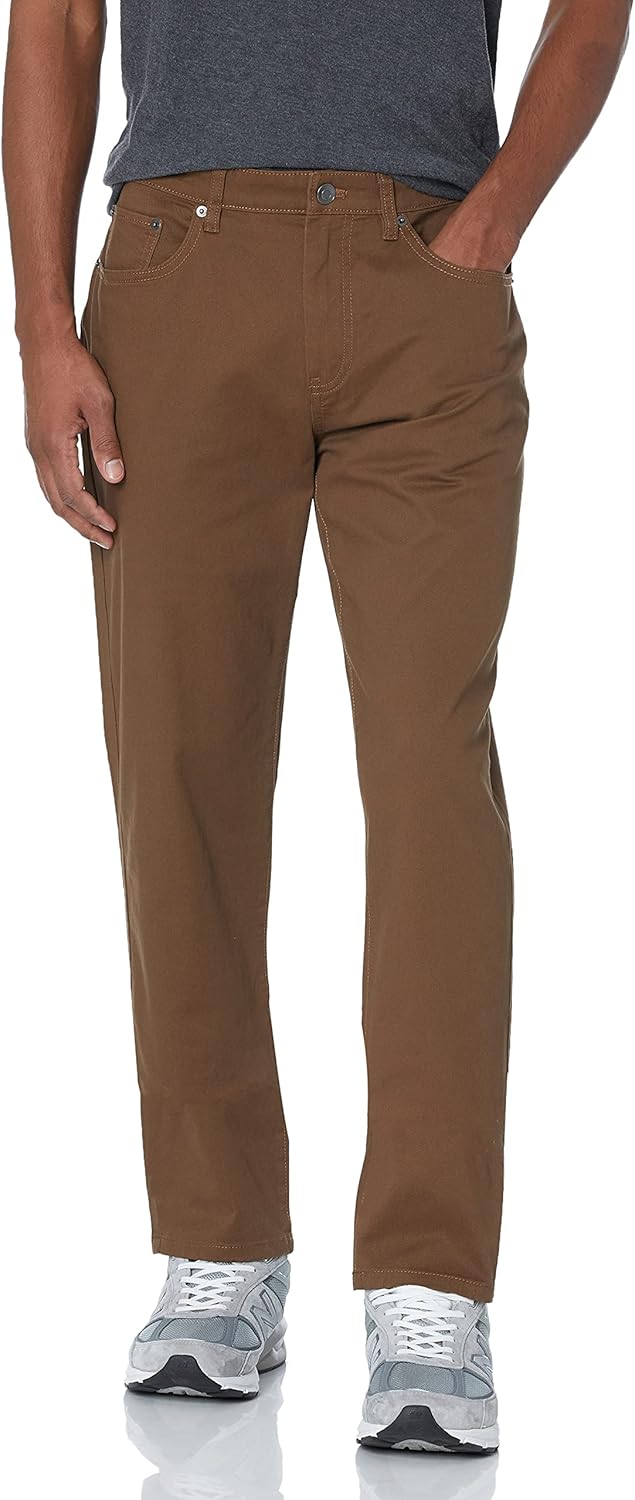 Pantalón Sarga Elástico Hombre Marrón - Ajuste Deportivo