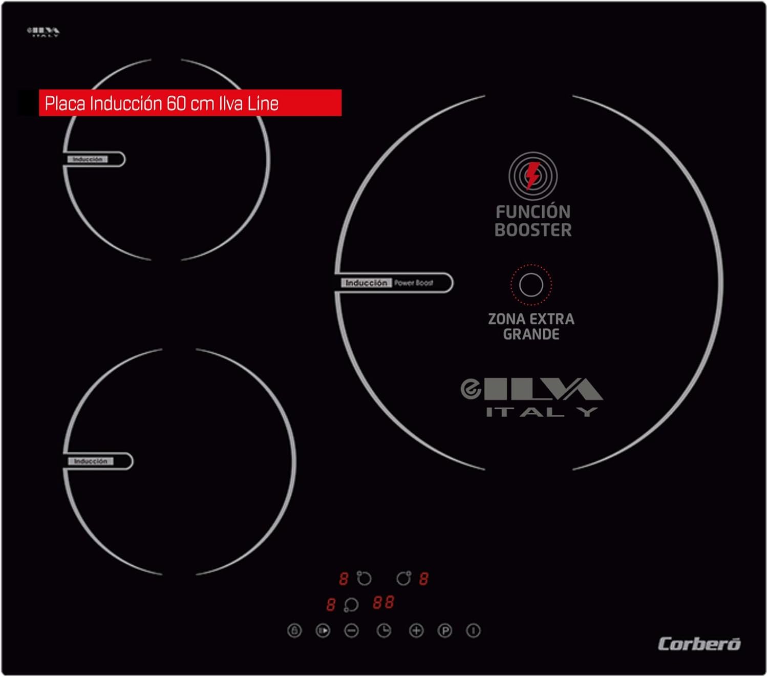Placa de Inducción Corberó 3 Zonas