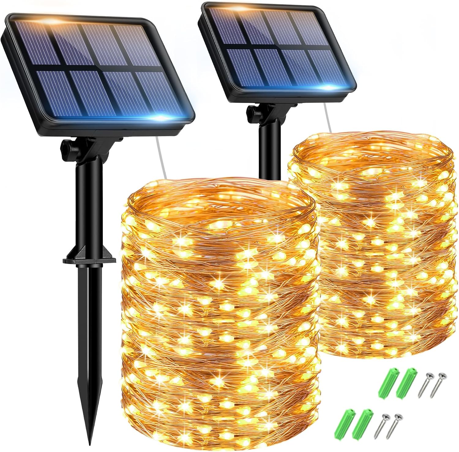 Pack de 2 Guirnaldas Luces Solares 30M