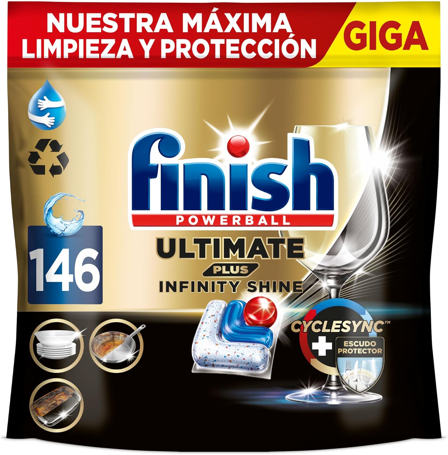 Tabletas Finish Ultimate Plus - 146 Unidades