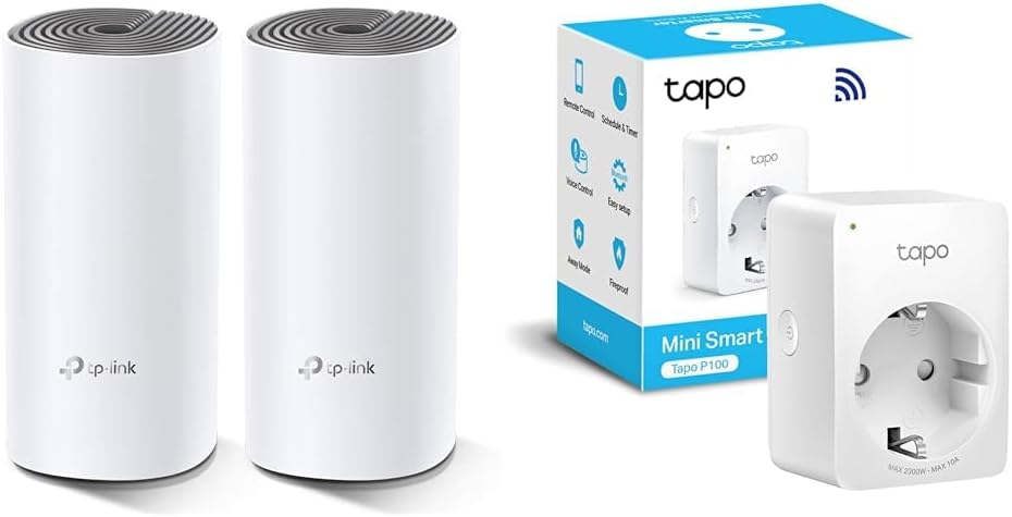 Pack TP-Link Deco E4 + Tapo P100