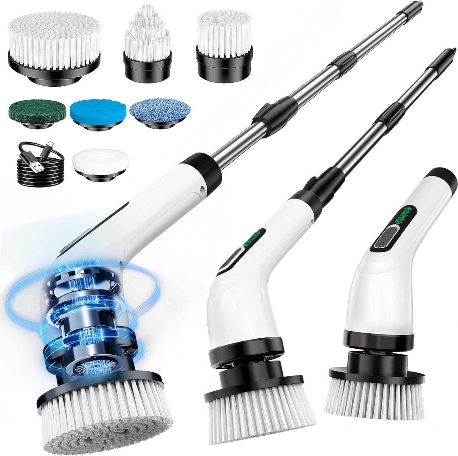 Cepillo Eléctrico de Limpieza con 7 Accesorios - Impermeable