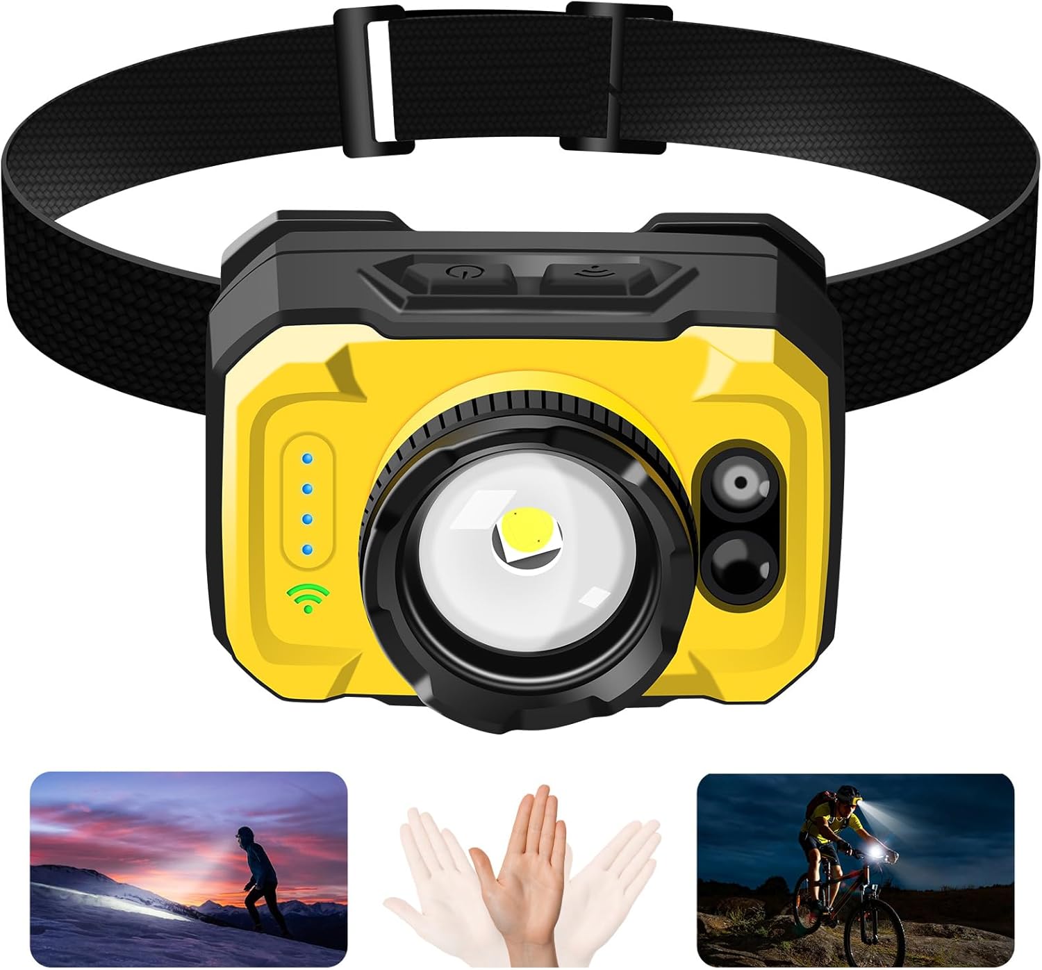 Linterna Frontal Recargable con Sensor de Movimiento