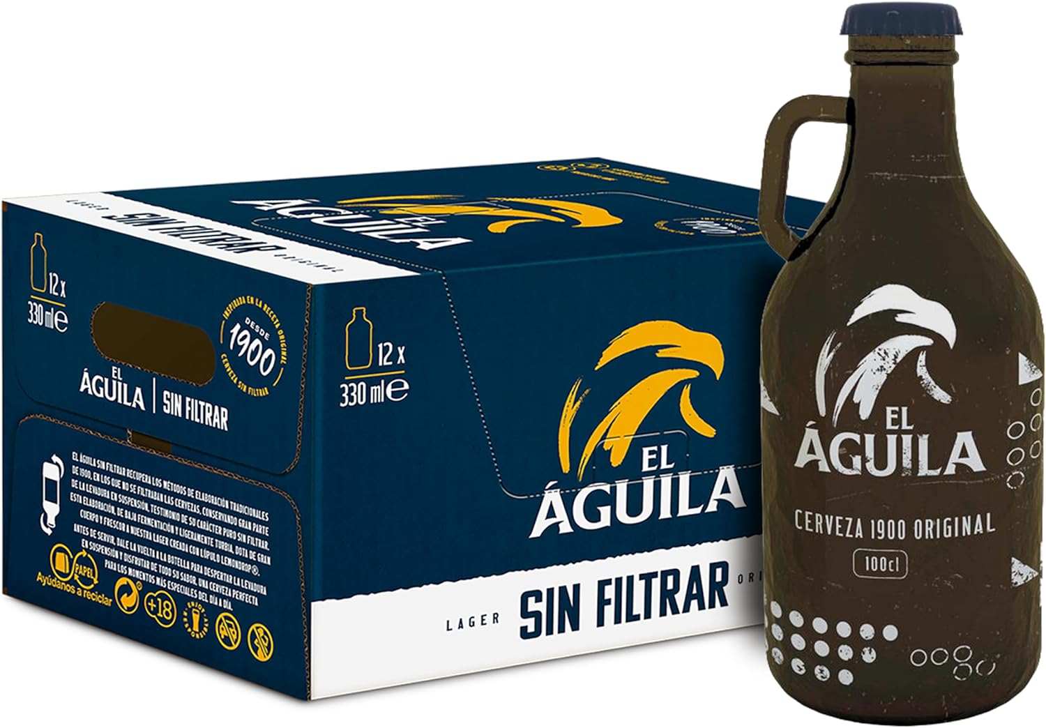 Pack El Águila Sin Filtrar + Botella Vintage