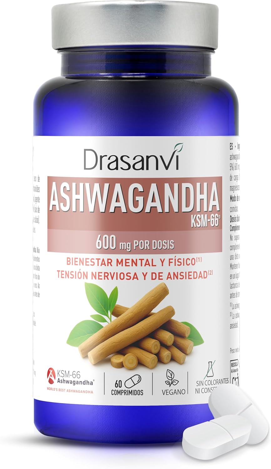 Drasanvi Ashwagandha KSM-66 600 mg - 60 Comprimidos Veganos
