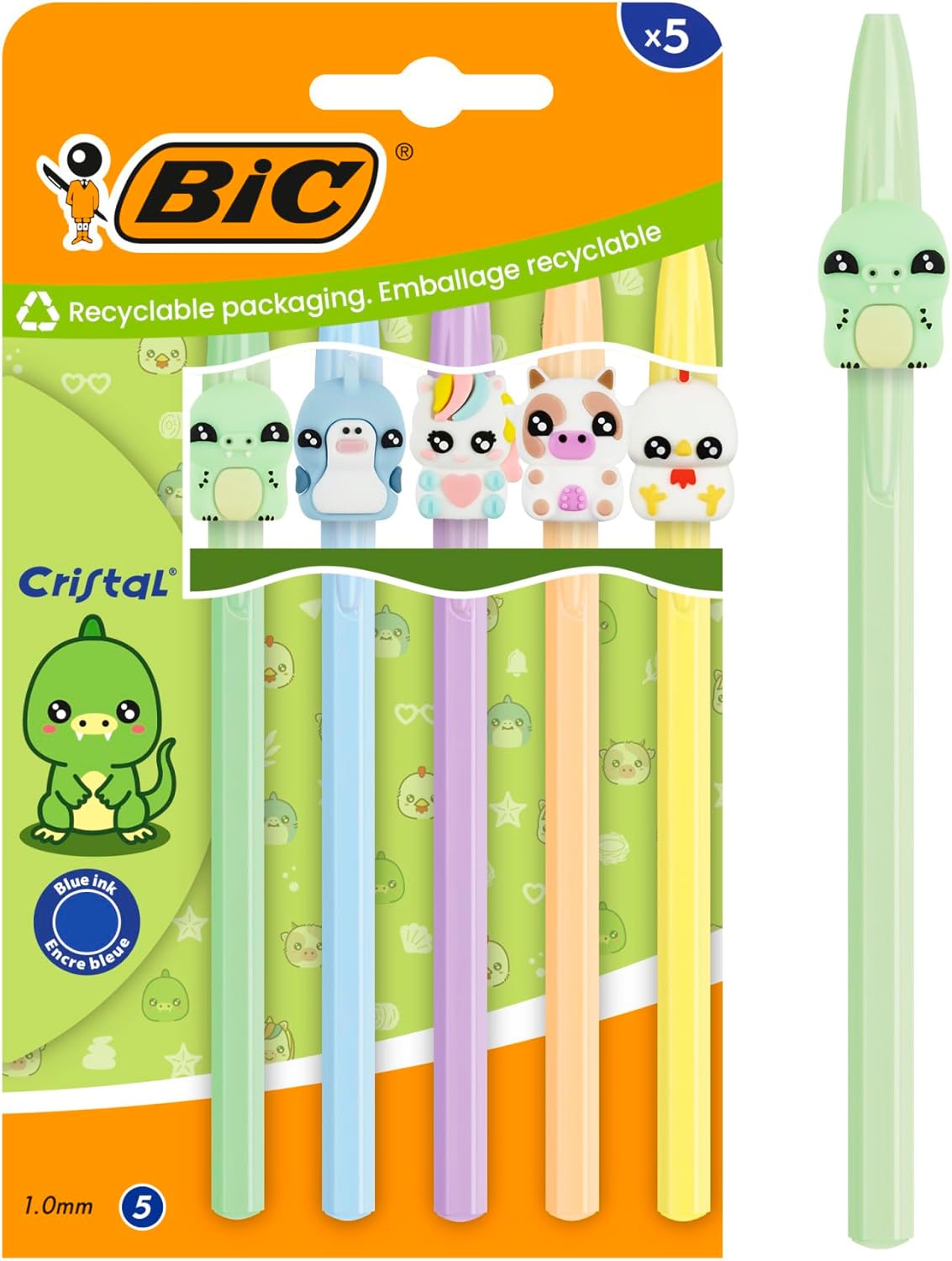 BIC Cristal Pastel - Pack de 5 Bolígrafos