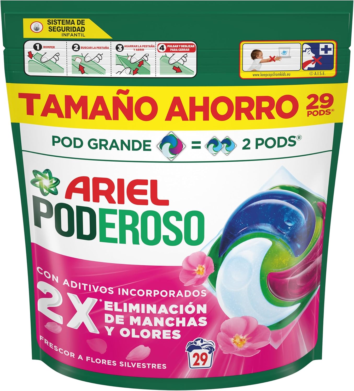 Cápsulas de Lavado Ariel - Frescor Silvestre (2x29 Lavados)